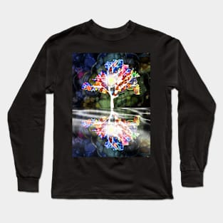 Colorful Night Reflection Long Sleeve T-Shirt